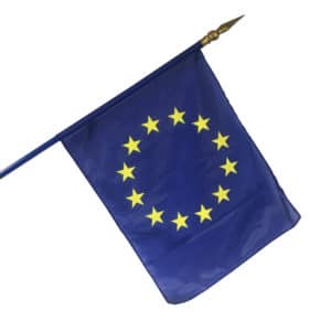 drapeau-europe monté sur hampe en bois
