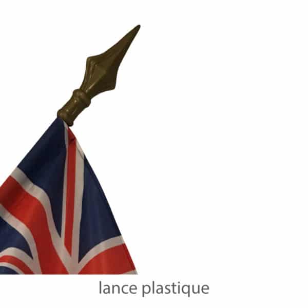 lance plastique montée sur hampe pour drapeau-pays-monde