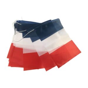 Drapeau en tissu clou sur hampe bois bleue marine